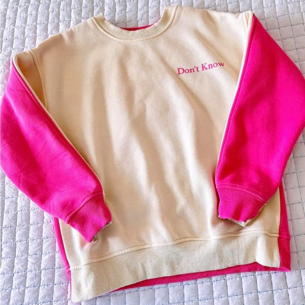 Pink and Cream Women's Sweatshirt